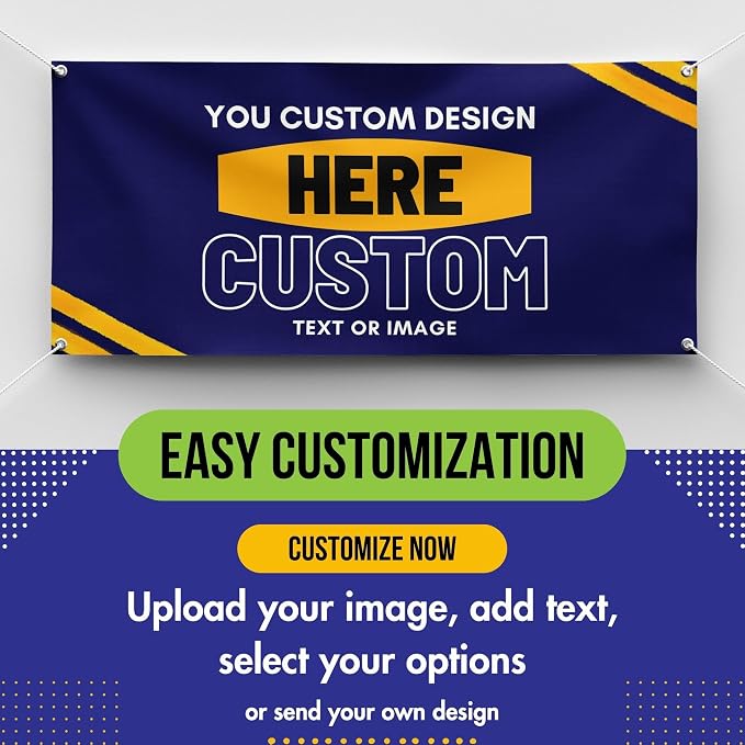 Personalized Custom Vinyl Banner Printing Indoor or Outdoor use Printed - Image 2
