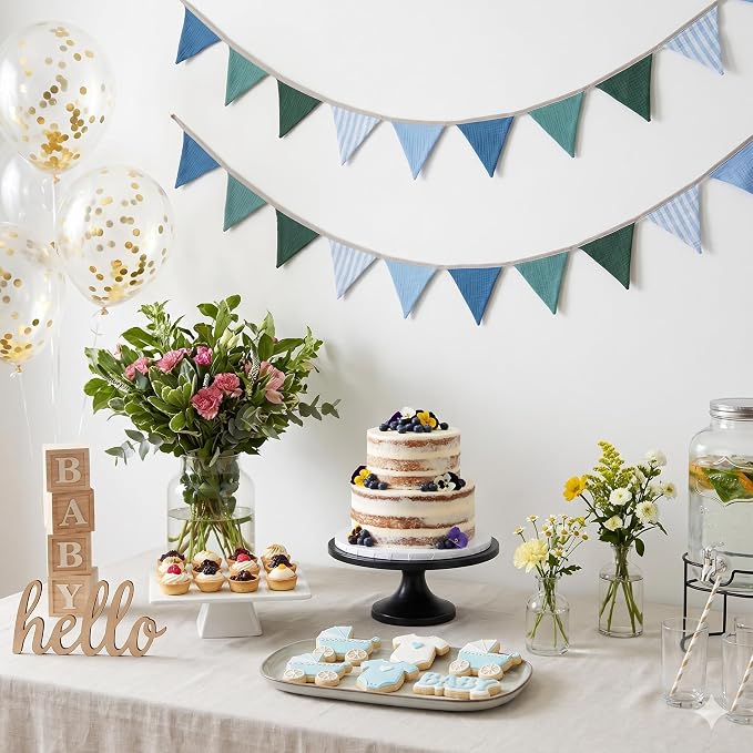 2Pcs Triangle Bunting Flag No-DIY Cotton Fabric Garland Reusable Party Banner - Image 4