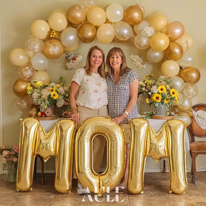 AULE 40 Inch Gold H Balloon Letter Foil A-Z Birthday Big Alphabet | Birthday - Image 4
