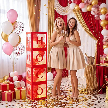4 Pcs HOCO Boxes with Letters 11.8 x 11.8 x 11.8 Inch Clear Homecoming Balloon - Image 5