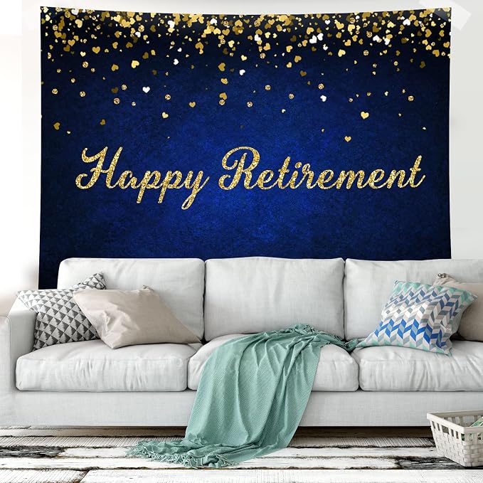 Happy Retirement Backdrop Royal Blue Backdrop - Image 5