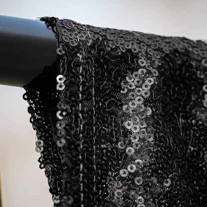 JYFLZQ Black Sequin Backdrop Curtains 8ft x 8ft 1 Panel Halloween Backdrop - Image 6