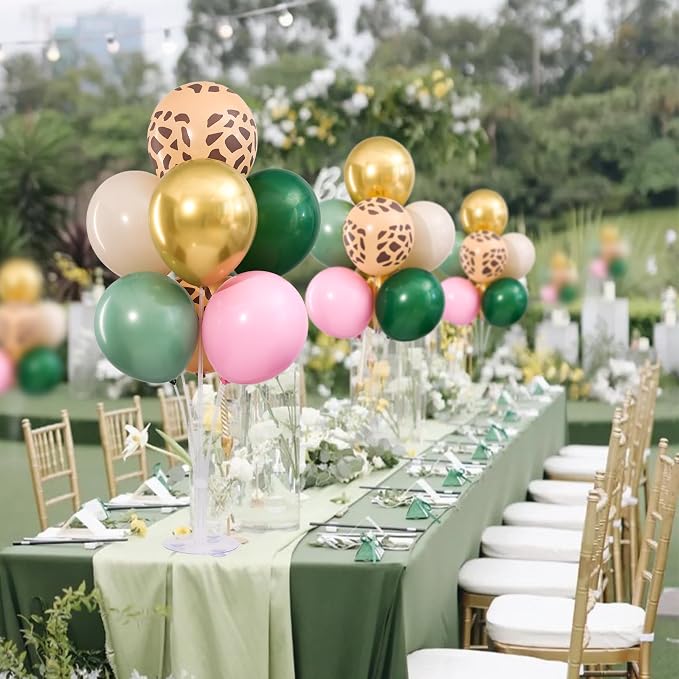 Pink Green and Gold Balloons Table Centerpieces Stand Kit - Image 2