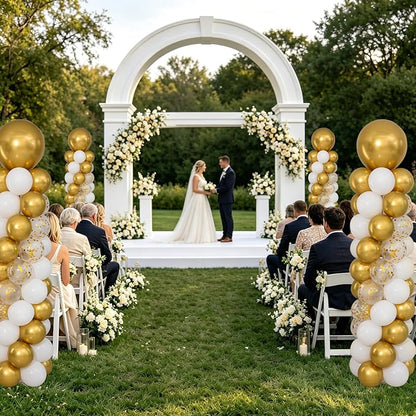 White and Gold Balloon Column Stand Kit Set of 2 - Image 9