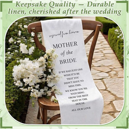 HunnmingRe Bride Mother Wedding Memorial Reserved Chair Sign Banner in Loving - Image 6