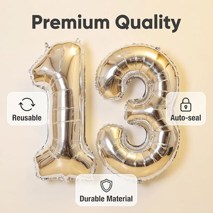 Number 13 Balloon Foil Mylar Balloons - Image 4