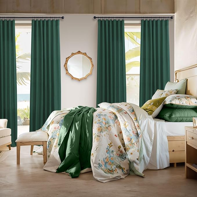 Dark Green Curtains 108 Inches Long - Image 6