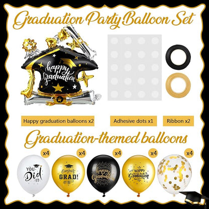 Jenaai Black and Gold 27 Pcs 2026 Graduation Balloon Centerpiece - Image 4