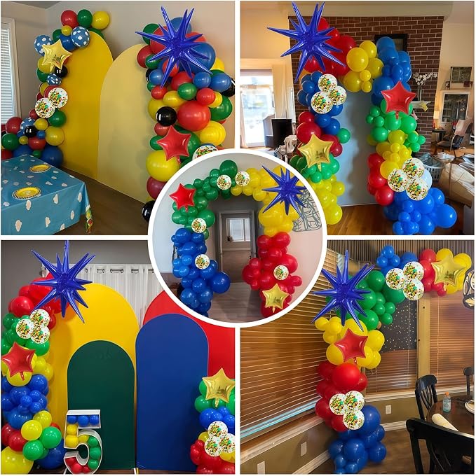 Red Yellow Green Blue Balloon Arch Kit 123Pcs Rainbow Balloons Garland - Image 5