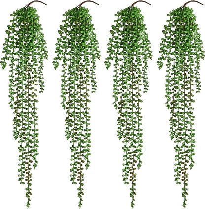 4Pcs Artificial Hanging Plants for Outdoors, Fake Vines Greenery | UV Resistant by Waipfaru