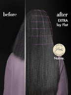 LUVME Yaki Straight Seamless 110g 7Pcs Clip in Hair Extensions Full Max with 26inch Remy Human Hair Extensions, Natural Black 100% Real Soft Hair