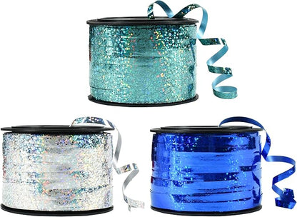 BEISHIDA Blue Blue Silver Curling Ribbons Balloon String Ribbons by Beishida