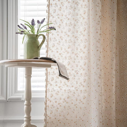 ENJOYBRIDAL Daisy Floral Curtains 96 Inch Length 4 Panels Tassel Long Drapes - Image 7