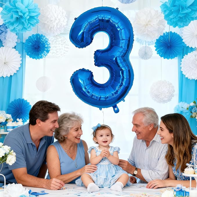 40 Inch Navy Blue 2 Balloon for 2nd Birthday Party, Helium Giant Foil Number 2 - Image 5