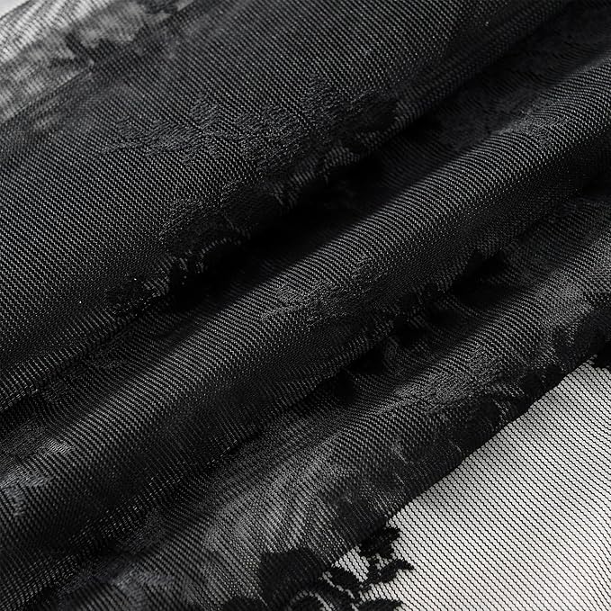 Kotile Short Black Lace Curtains - Image 9