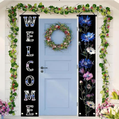 BlissYard 2pcs Welcome Summer Door Banner Colorful Daisy Porch Banners Sign - Image 5