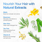 Biotin Hair Growth Shampoo and Conditioner Set - Sulfate Free, Deep Conditioner for Dry Damaged Hair - Made in USA (4 oz)