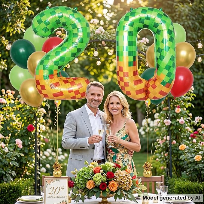 40 Inch Pixel Foil Number 20 Balloon - Image 5