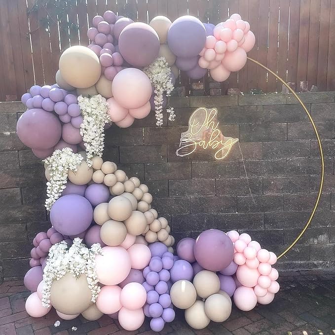 Dusty Purple Double Stuffed Balloons Different Size 115Pcs 5/10/12/18" Light - Image 6
