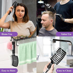 Hair Brush, Detangler Hair Brushes for Women Men Kids Faster Blow Drying, Curved Vent Detangling Brush for Wet Dry Curly Straight Thick Thin Hair Adds Shine, Makes Hair Smooth (black)