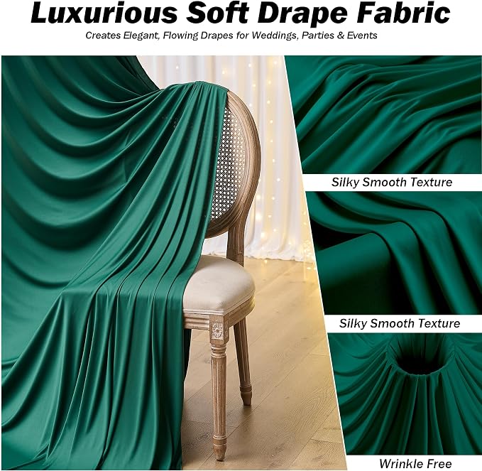 10ft×12ft Forest Green Backdrop Curtains - Image 4