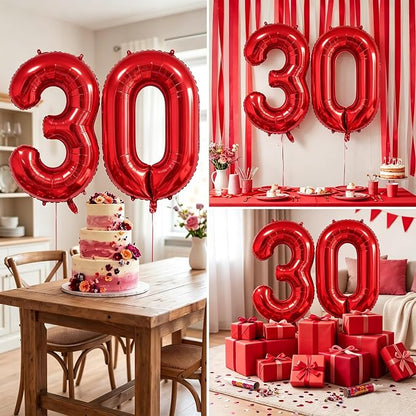 Number Balloons Red Party Balloon - Image 7