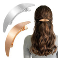 2Pcs Oval French Barrette Hair Clips, Vintage Metal Gold Hair Clip, Elegant French Clip for All Hairs, Gold Hairs Barrettes for Wedding Prom & Formal Events Valentine's Day（Gold, Silver）