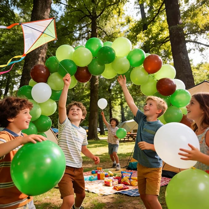 110Pcs Dark Green Balloons Latex Party Balloons 12 inch Round Helium Balloons - Image 7
