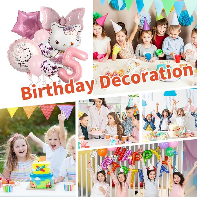 Cartoon Party Balloons, Cute Number 5 Balloon - Image 7