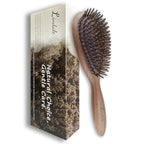 Lindale Walnut Wooden Hair Brush for Hair Growth with Natural Walnut Bristles Detangler Paddle Hairbrush for Massaging Scalp for Women Men, Reduces Static for Curly Hair with Ergonomic Handle Oval