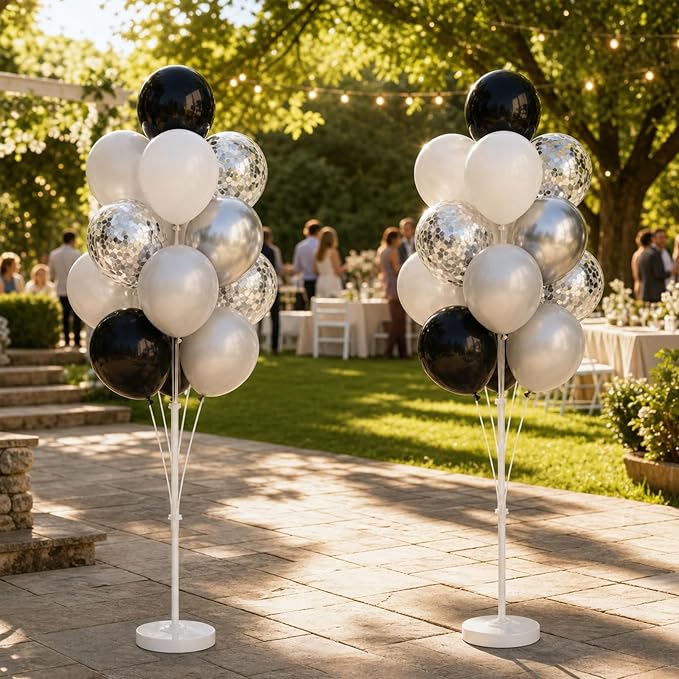 Balloon Column Stand Kit, 2 Sets of Assorted Rainbow Balloon Tower Pillar - Image 8