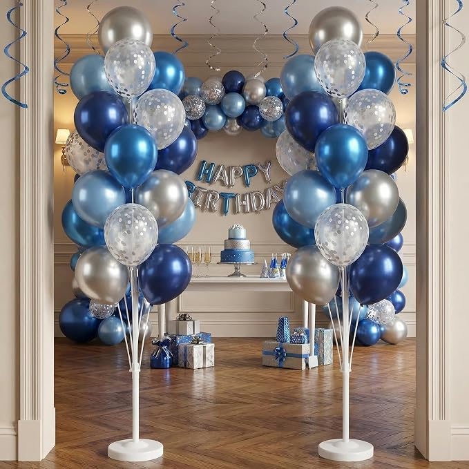 HIINS 2Set Blue Silver Balloon Column Kit - Image 9