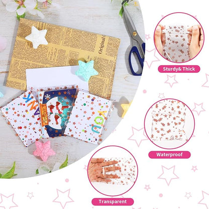 COQOFA 100 Pcs 4x 6 In Star Self-Sealing Cellophane Treat Bag, Baby Shower - Image 3