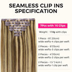 Lashey Seamless Clip in Hair Extensions Human Hair 24 Inch 110g 7pcs Balayage Ash Brown to Honey Blonde Long Straight Clip in Hair with PU Weft for Black Women