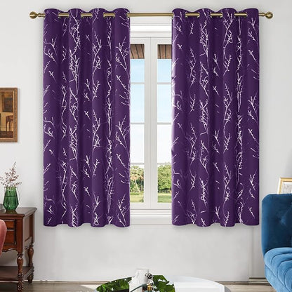 Deconovo Living Room Curtains 63 Inches Long, Thermal Insulated, Room Darkening - Image 2