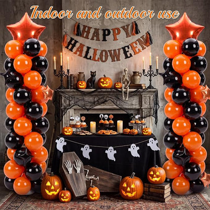 Gejoy 110 Pcs Orange Black Balloons Column Stand Kit Adjustable Tower Stand - Image 5