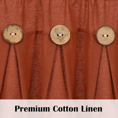 Farmhouse Valance Curtains, Boho Cotton Linen Kitchen Valance, Rod Pocket - Image 3