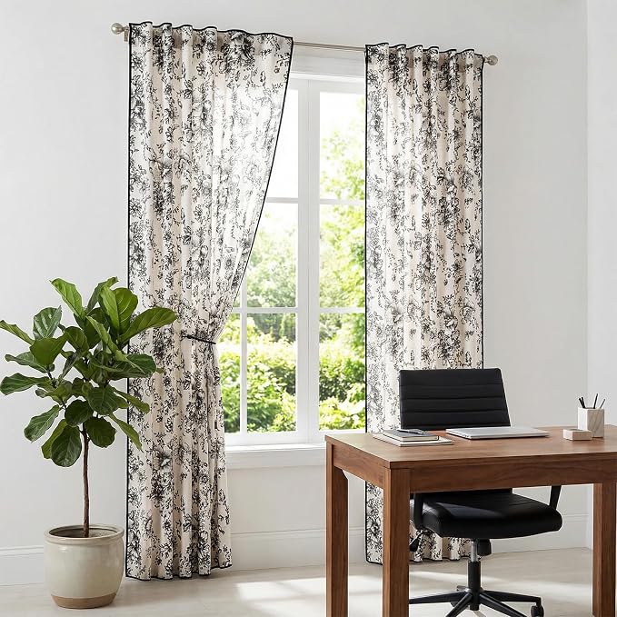 jinchan Floral Linen Curtains - Image 6