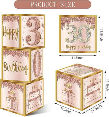 Guiruiy 3Pcs 30th Birthday Decorations Balloon Gift Boxes - Image 2