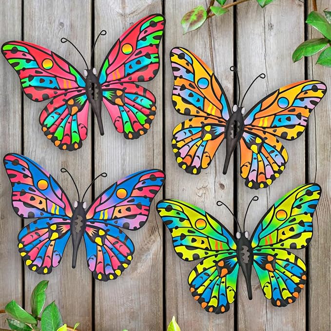 4 Pack Outdoor Butterfly Wall Decor by Daogtc