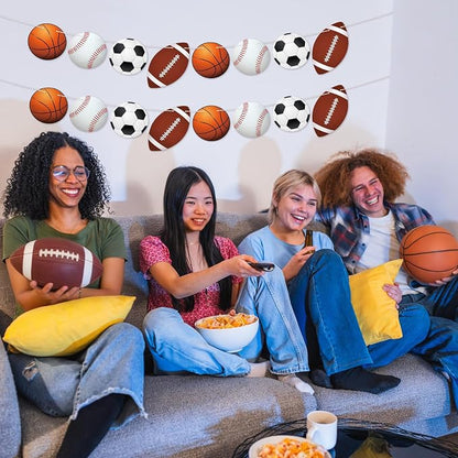 2 Pcs Sports Party Decorations Sport Party Banner Basketball Football Soccer - Image 6
