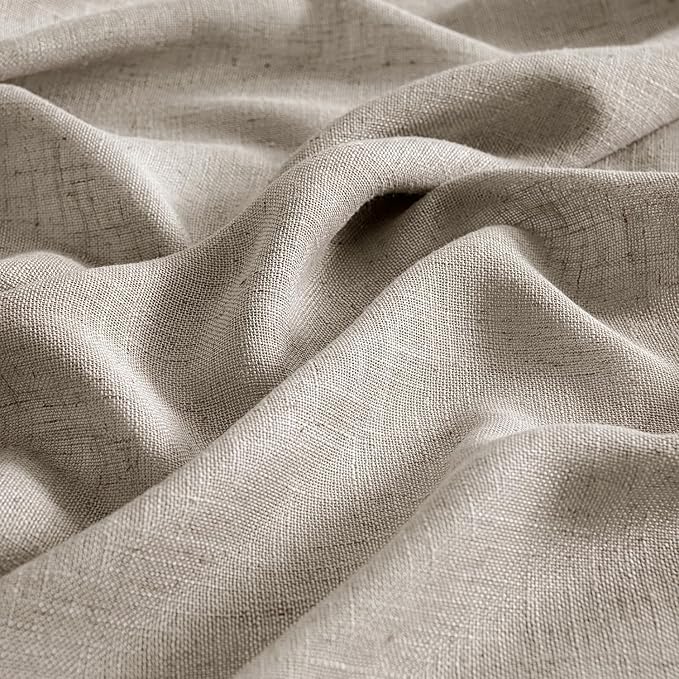 MIULEE Burlywood Birch Linen Curtains 52x84 Inch Long 2 Panels - Image 4