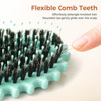 Curly Hair Brush, Curl Defining Brush with Soft Boar Bristles for Combing, Shaping, and Styling Curly Hair Suitable for All Women and Men with Wet & Dry Hair(Green)