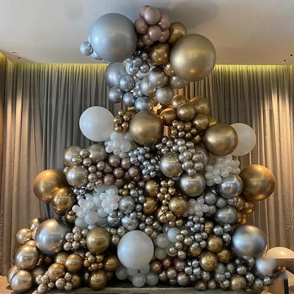 Gold Balloons Party Balloons 12inch 50Pcs 3.2g Latex Metallic Balloons Chrome - Image 5