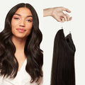 Luxy 100% Remy Human Hair – Halo Clip-In Hair Extensions –Natural Looking Volume & Length - One-Piece - Easy 5-Min Application 150 grams 12" Mocha Brown Halo