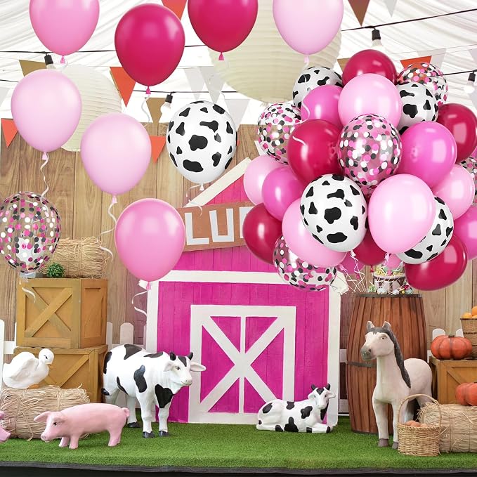 Cow Balloons, 12 Inch Cow Print Balloons Hot Pink Balloon, Hot Pink Balloon - Image 5