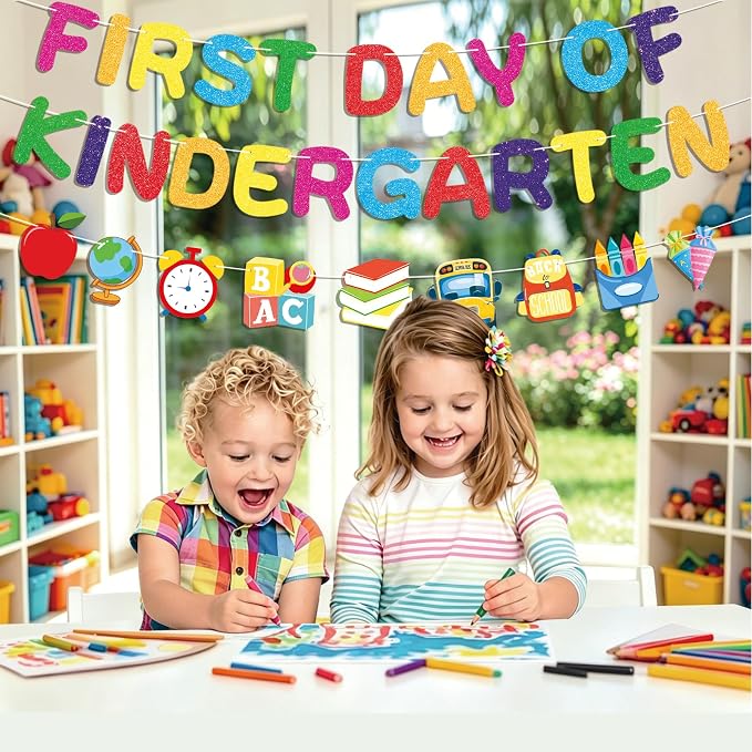 First Day of Kindergarten Banner, Back To School Decorations - Image 2