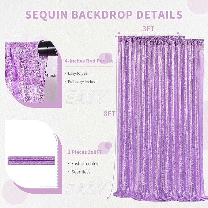Sequin Backdrop Curtains Panels - Image 4