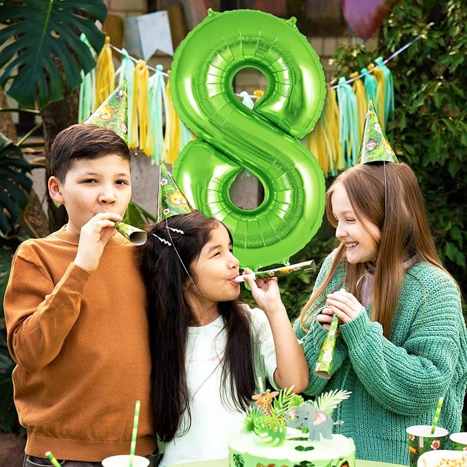 Green Number 8 Balloon 40 Inch, Big Large Foil Helium Number Balloons, Jumbo - Image 4