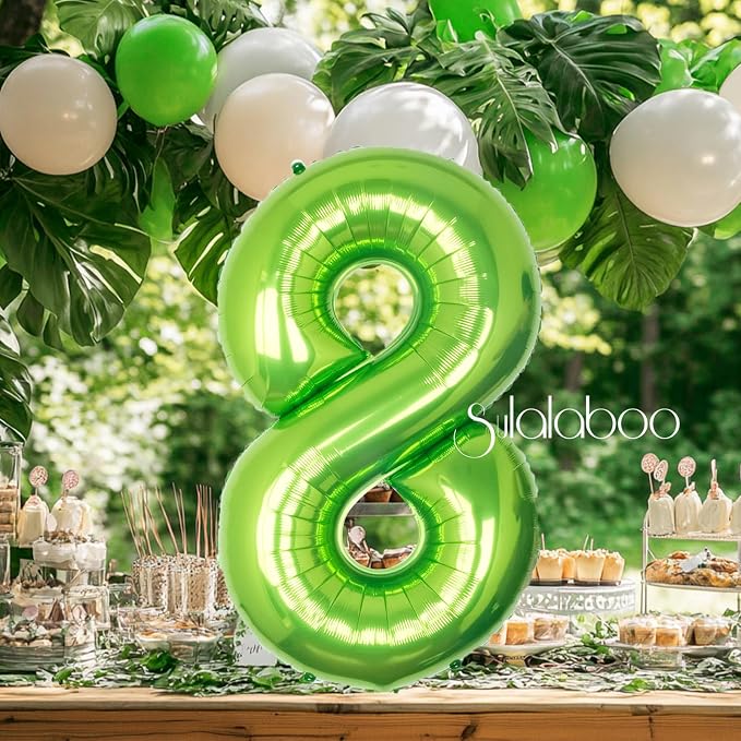 40 Inch Green Number 8 Balloon Lime Big Large Helium Number 0-9 | Giant Digital - Image 4
